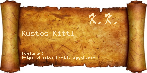 Kustos Kitti névjegykártya